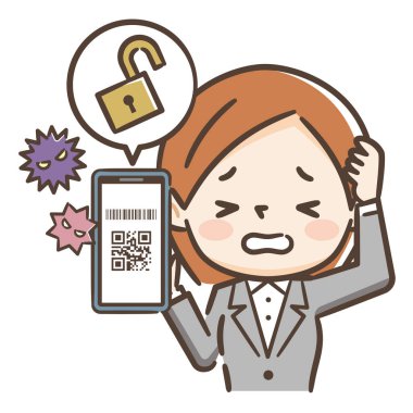 genç kadın qr kodu ile akıllı telefon ile ödeme. Genç kadın şok 