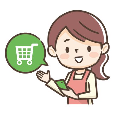 Mobil ev hanımı online alışveriş.