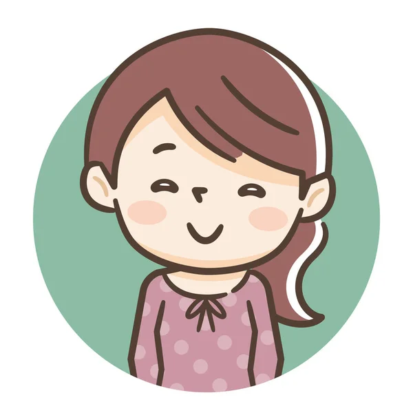 Illustratie van een glimlachende jonge vrouw — Stockvector