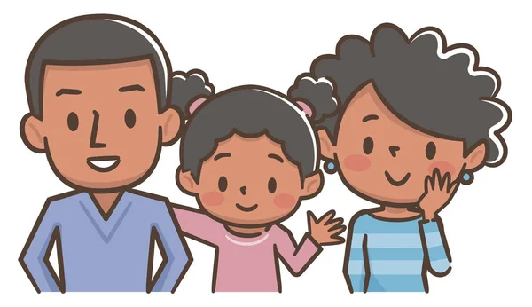 Gelukkig Afro-Amerikaanse familie illustratie — Stockvector