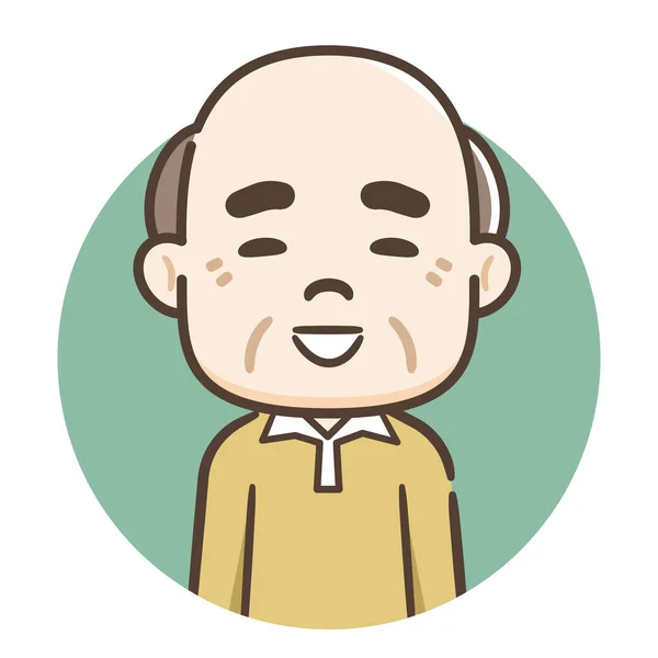 Illusztráció egy mosolygó idős ember — Stock Vector