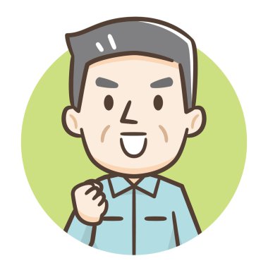 Gülümseyen yaşlı bir adamın illüstrasyonu