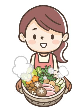 Sebze ile et ile sıcak pot.