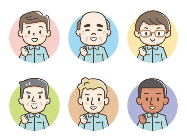 Набір аватарів щасливих людей різних рас і віку . — стоковий вектор