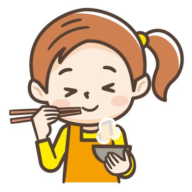 Bir kız yeme İllüstrasyon