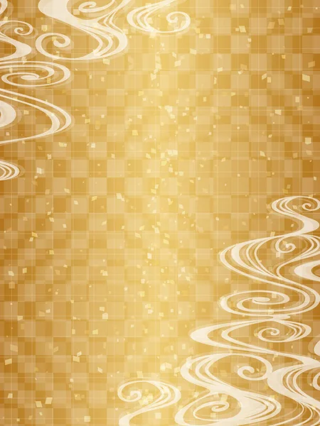 일본의 황금색 무늬 배경 이미지 — 스톡 벡터