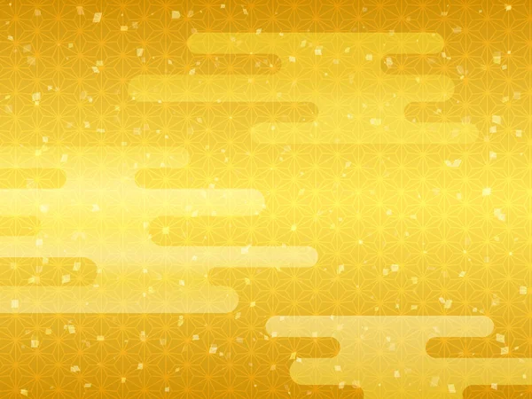 Golden Japanese pattern background image — Stockový vektor