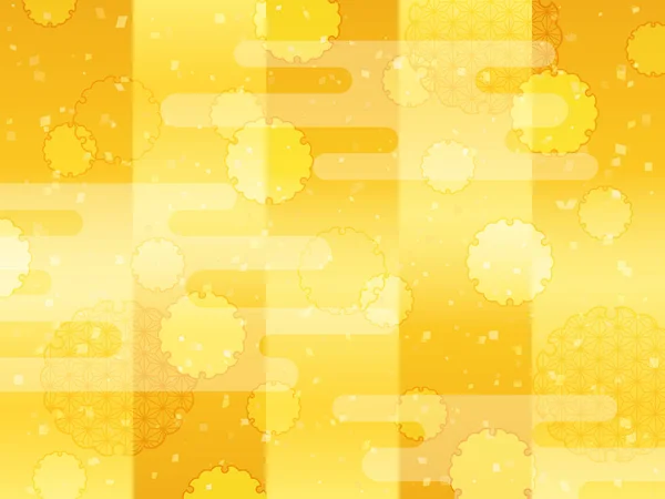 Golden Japanese pattern background image — Stock Vector