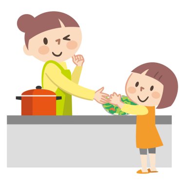 Ebeveynlerin ve çocukların yemek pişirme görüntüsü