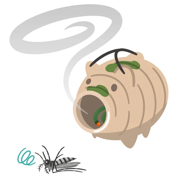 Illustratie Van Een Varkensvormige Muggenspoel — Stockvector