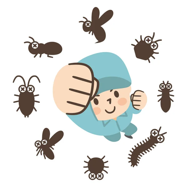해충과 이기는 일개미 — 스톡 벡터