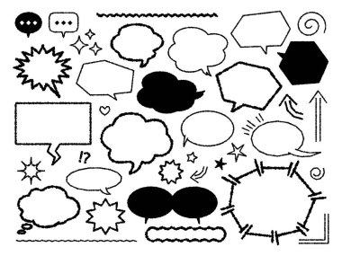 Uygulamalar ve web siteleri için konuşma balonu / konuşma balonu veya sohbet balonu çizgisi resim vektörü simgesi.