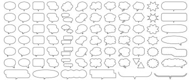 Uygulamalar ve web siteleri için konuşma balonu / konuşma balonu veya sohbet balonu çizgisi resim vektörü simgesi.