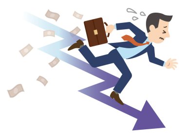 Başarısızlığın iş görüntüsü, vektör illüstrasyonu