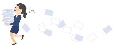 Belgeleri taşıyan bir iş kadını tasviri