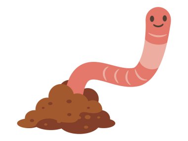 Şirin bir Solucan 'ın Vektör İllüstrasyonu