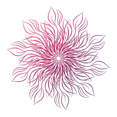 Mandala. Beyaz arka plan üzerinde izole yuvarlak çiçek süsleme. Dekoratif öğe. Vektör çizim davetiye, tebrik kartları için anahat, T-shirt ve diğer öğeleri Yazdır.