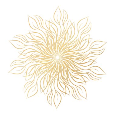 Mandala. Beyaz arka plan üzerinde izole yuvarlak çiçek süsleme. Dekoratif öğe. Vektör çizim davetiye, tebrik kartları için anahat, T-shirt ve diğer öğeleri Yazdır.