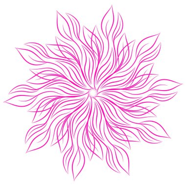 Mandala. Beyaz arka plan üzerinde izole yuvarlak çiçek süsleme. Dekoratif öğe. Vektör çizim davetiye, tebrik kartları için anahat, T-shirt ve diğer öğeleri Yazdır.