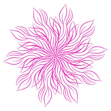 Mandala. Beyaz arka plan üzerinde izole yuvarlak çiçek süsleme. Dekoratif öğe. Vektör çizim davetiye, tebrik kartları için anahat, T-shirt ve diğer öğeleri Yazdır.