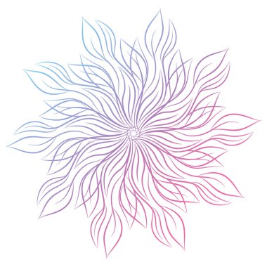 Mandala. Beyaz arka plan üzerinde izole yuvarlak çiçek süsleme. Dekoratif öğe. Vektör çizim davetiye, tebrik kartları için anahat, T-shirt ve diğer öğeleri Yazdır.