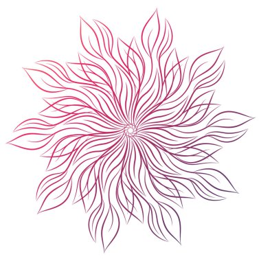 Mandala. Beyaz arka plan üzerinde izole yuvarlak çiçek süsleme. Dekoratif öğe. Vektör çizim davetiye, tebrik kartları için anahat, T-shirt ve diğer öğeleri Yazdır.