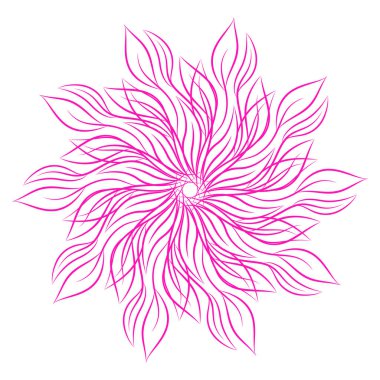 Mandala. Beyaz arka plan üzerinde izole yuvarlak çiçek süsleme. Dekoratif öğe. Vektör çizim davetiye, tebrik kartları için anahat, T-shirt ve diğer öğeleri Yazdır.