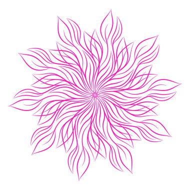 Mandala. Beyaz arka plan üzerinde izole yuvarlak çiçek süsleme. Dekoratif öğe. Vektör çizim davetiye, tebrik kartları için anahat, T-shirt ve diğer öğeleri Yazdır.