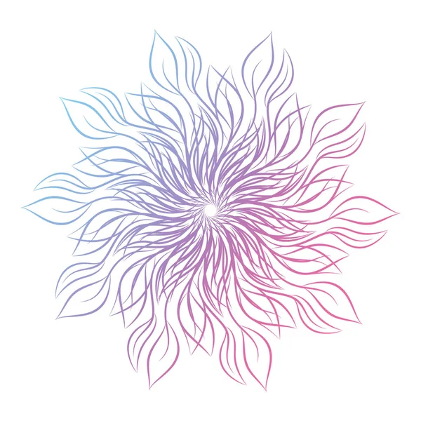 Mandala. Beyaz arka plan üzerinde izole yuvarlak çiçek süsleme. Dekoratif öğe. Vektör çizim davetiye, tebrik kartları için anahat, T-shirt ve diğer öğeleri Yazdır.