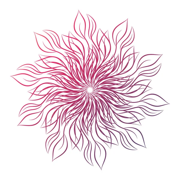 Mandala. Beyaz arka plan üzerinde izole yuvarlak çiçek süsleme. Dekoratif öğe. Vektör çizim davetiye, tebrik kartları için anahat, T-shirt ve diğer öğeleri Yazdır.