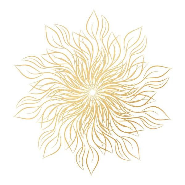 Mandala. Beyaz arka plan üzerinde izole yuvarlak çiçek süsleme. Dekoratif öğe. Vektör çizim davetiye, tebrik kartları için anahat, T-shirt ve diğer öğeleri Yazdır.