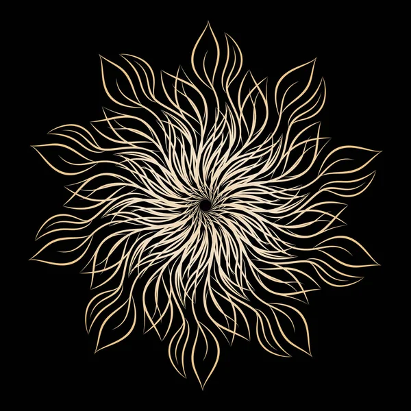 Mandala. Beyaz arka plan üzerinde izole yuvarlak çiçek süsleme. Dekoratif öğe. Vektör çizim davetiye, tebrik kartları için anahat, T-shirt ve diğer öğeleri Yazdır.