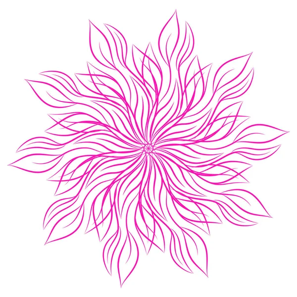 Mandala. Beyaz arka plan üzerinde izole yuvarlak çiçek süsleme. Dekoratif öğe. Vektör çizim davetiye, tebrik kartları için anahat, T-shirt ve diğer öğeleri Yazdır.