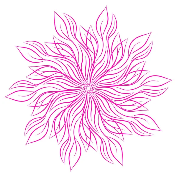 Mandala. Beyaz arka plan üzerinde izole yuvarlak çiçek süsleme. Dekoratif öğe. Vektör çizim davetiye, tebrik kartları için anahat, T-shirt ve diğer öğeleri Yazdır.