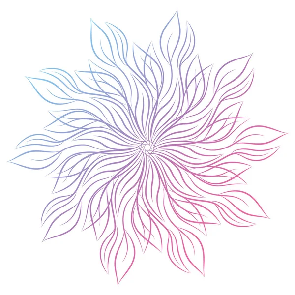 Mandala. Beyaz arka plan üzerinde izole yuvarlak çiçek süsleme. Dekoratif öğe. Vektör çizim davetiye, tebrik kartları için anahat, T-shirt ve diğer öğeleri Yazdır.