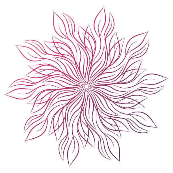 Mandala. Beyaz arka plan üzerinde izole yuvarlak çiçek süsleme. Dekoratif öğe. Vektör çizim davetiye, tebrik kartları için anahat, T-shirt ve diğer öğeleri Yazdır.