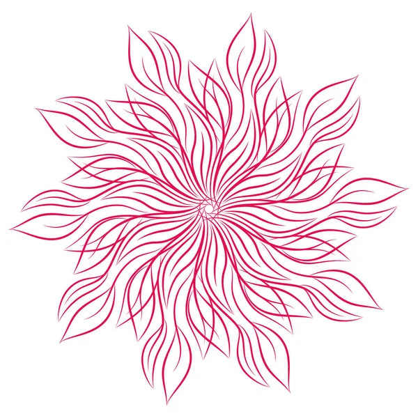 Mandala. Beyaz arka plan üzerinde izole yuvarlak çiçek süsleme. Dekoratif öğe. Vektör çizim davetiye, tebrik kartları için anahat, T-shirt ve diğer öğeleri Yazdır.