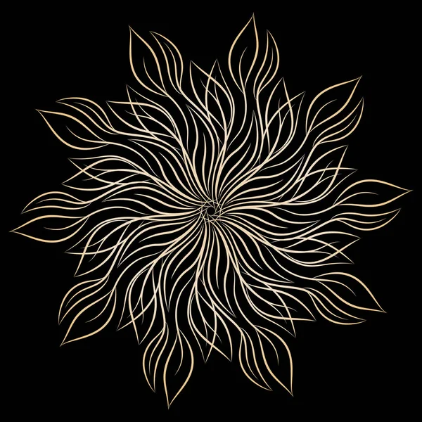 Mandala. Beyaz arka plan üzerinde izole yuvarlak çiçek süsleme. Dekoratif öğe. Vektör çizim davetiye, tebrik kartları için anahat, T-shirt ve diğer öğeleri Yazdır.