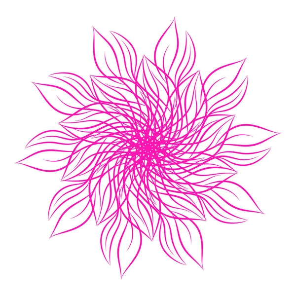 Mandala. Beyaz arka plan üzerinde izole yuvarlak çiçek süsleme. Dekoratif öğe. Vektör çizim davetiye, tebrik kartları için anahat, T-shirt ve diğer öğeleri Yazdır.