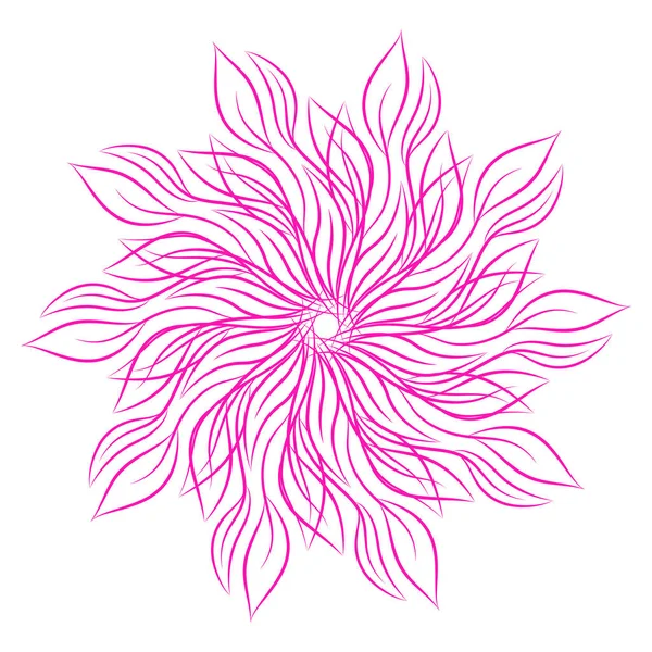 Mandala. Beyaz arka plan üzerinde izole yuvarlak çiçek süsleme. Dekoratif öğe. Vektör çizim davetiye, tebrik kartları için anahat, T-shirt ve diğer öğeleri Yazdır.