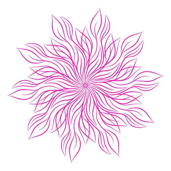 Mandala. Beyaz arka plan üzerinde izole yuvarlak çiçek süsleme. Dekoratif öğe. Vektör çizim davetiye, tebrik kartları için anahat, T-shirt ve diğer öğeleri Yazdır.