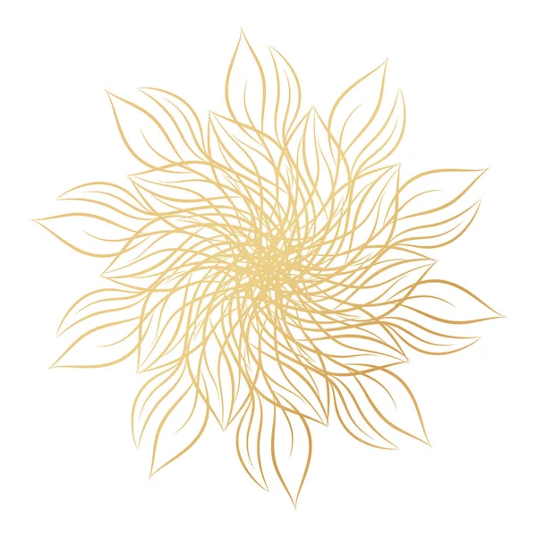 Mandala. Beyaz arka plan üzerinde izole yuvarlak çiçek süs tasarım öğesi. Vektör çizim davetiye, tebrik kartları için anahat, T-shirt ve diğer öğeleri Yazdır.