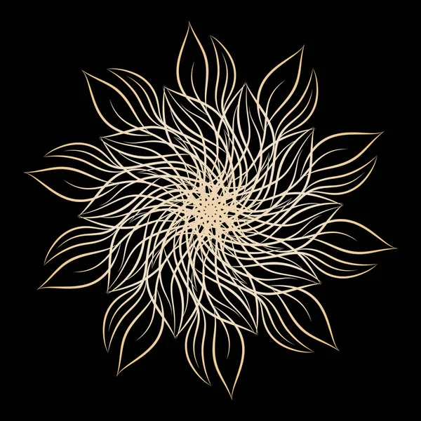 Mandala. Yuvarlak çiçek süs tasarım öğesi. Vektör çizim davetiye, tebrik kartları için anahat, T-shirt ve diğer öğeleri Yazdır.