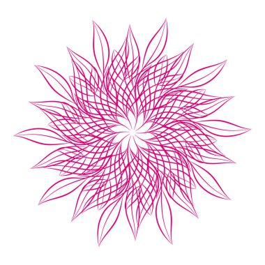 Mandala. Beyaz arka plan üzerinde izole yuvarlak çiçek süs tasarım öğesi. Vektör çizim davetiye, tebrik kartları için anahat, T-shirt ve diğer öğeleri Yazdır.