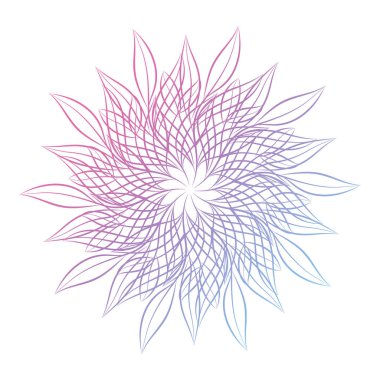 Mandala. Beyaz arka plan üzerinde izole yuvarlak çiçek süs tasarım öğesi. Vektör çizim davetiye, tebrik kartları için anahat, T-shirt ve diğer öğeleri Yazdır.