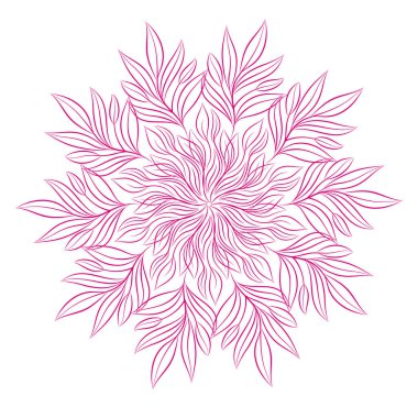 Mandala. Beyaz arka plan üzerinde izole yuvarlak çiçek süsleme. Dekoratif öğe. Vektör çizim davetiye, tebrik kartları için anahat, T-shirt ve diğer öğeleri Yazdır.