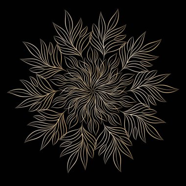 Mandala. Yuvarlak çiçek süsleme. Dekoratif öğe. Vektör çizim davetiye, tebrik kartları için anahat, T-shirt ve diğer öğeleri Yazdır.