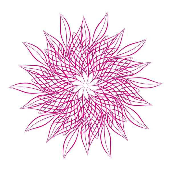 Mandala. Beyaz arka plan üzerinde izole yuvarlak çiçek süs tasarım öğesi. Vektör çizim davetiye, tebrik kartları için anahat, T-shirt ve diğer öğeleri Yazdır.