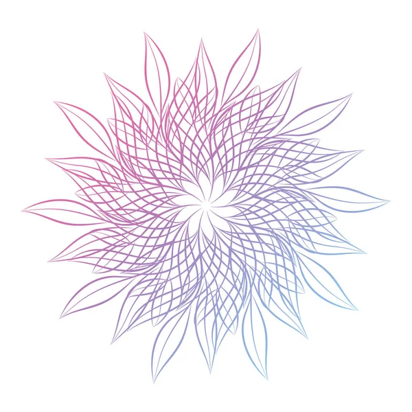 Mandala. runde florale ornamentale Designelement isoliert auf weißem Hintergrund. Umrissvektorillustration für Einladungen, Grußkarten, Druck auf T-Shirts und andere Gegenstände. — Stockvektor