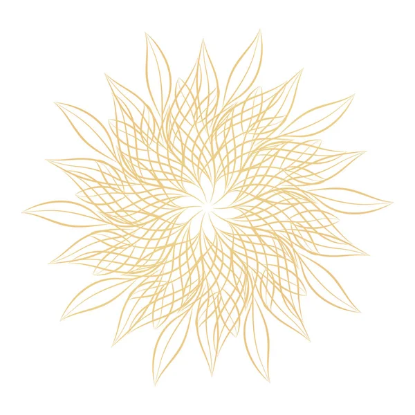 Mandala. Beyaz arka plan üzerinde izole yuvarlak çiçek süs tasarım öğesi. Vektör çizim davetiye, tebrik kartları için anahat, T-shirt ve diğer öğeleri Yazdır.